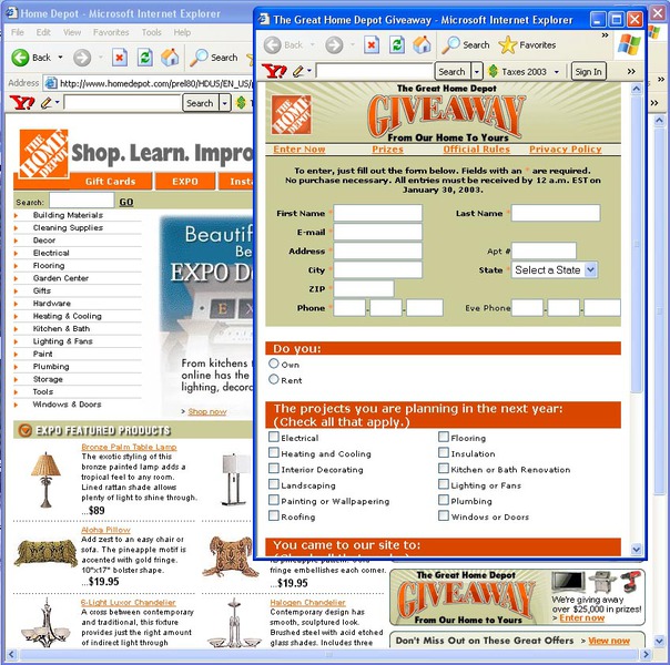 Home Depot Splash - Home Depot Splash -