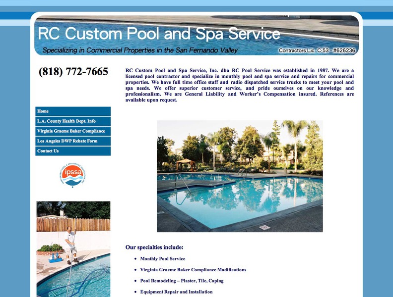 RC Custom Pool and spa service - RC Custom Pool and spa service -